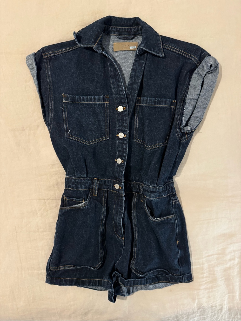 Blank NYC Dark Blue Denim Romper